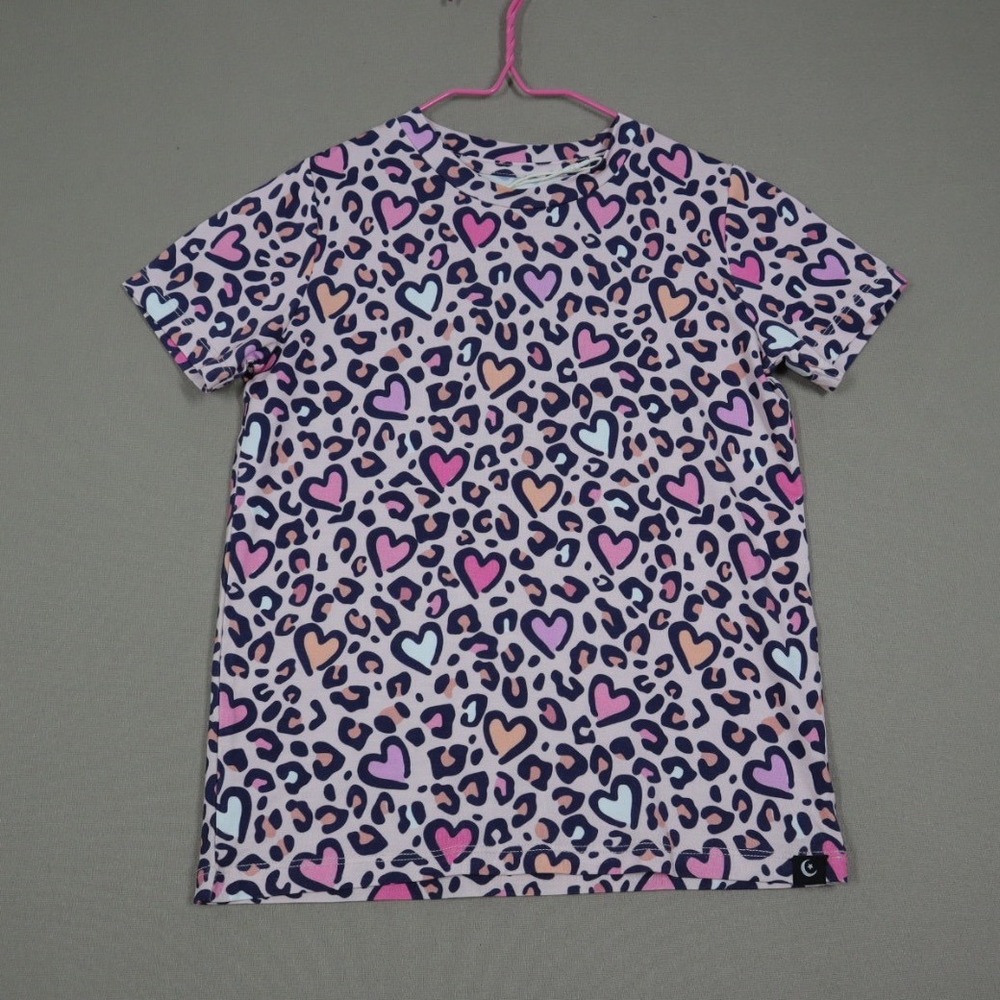 Snuggle‎ Bums Bamboo T-Shirt - Pink Leopard Hearts - Size 2T